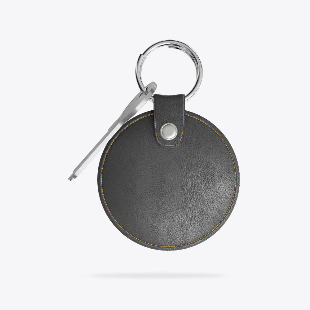 Personalized Leather AirTag Keychain