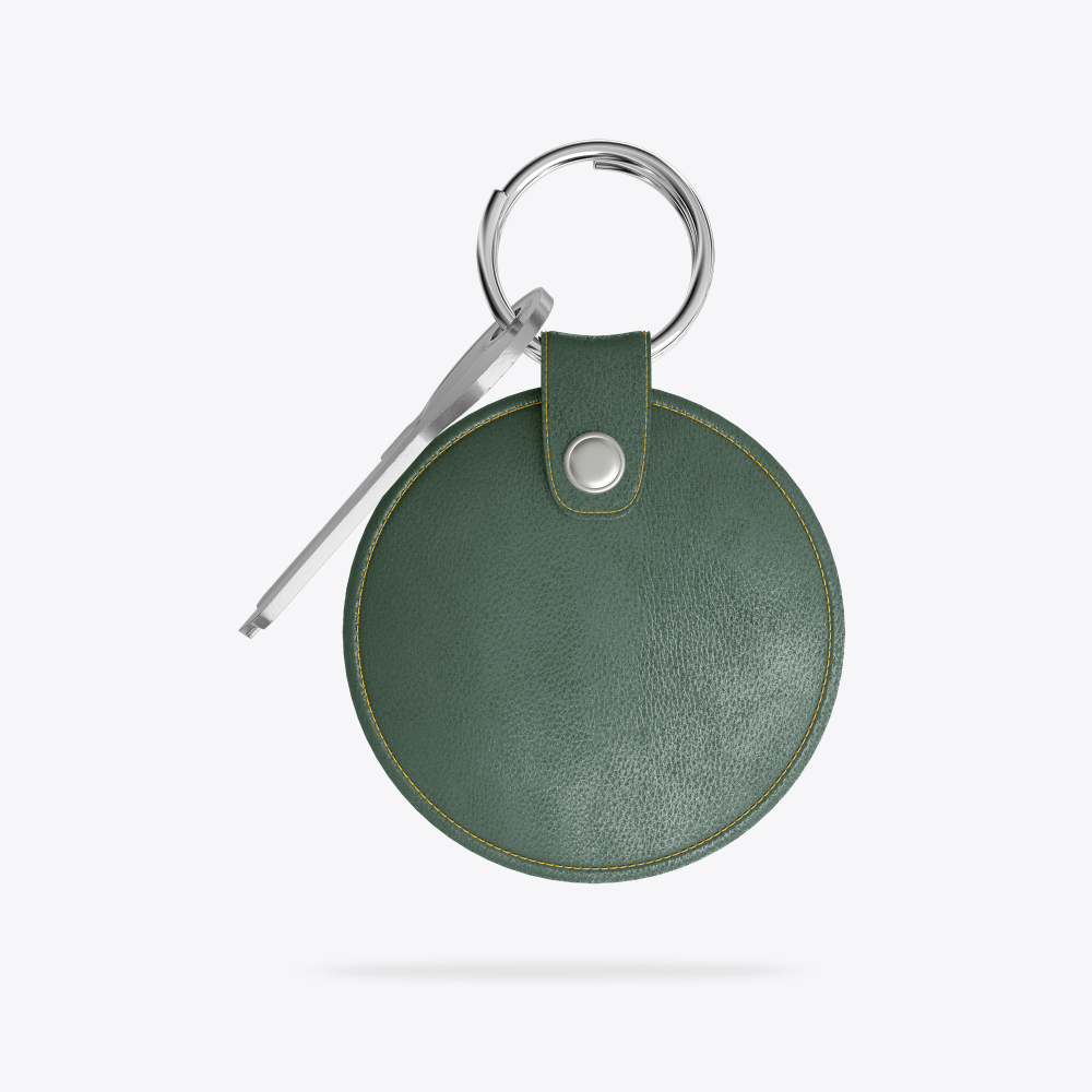 Personalized Leather AirTag Keychain