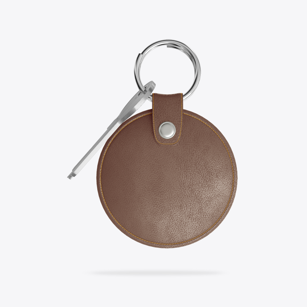 Personalized Leather AirTag Keychain