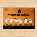 Personalized Halloween Family Doormat – Custom Ghost Family Welcome Mat